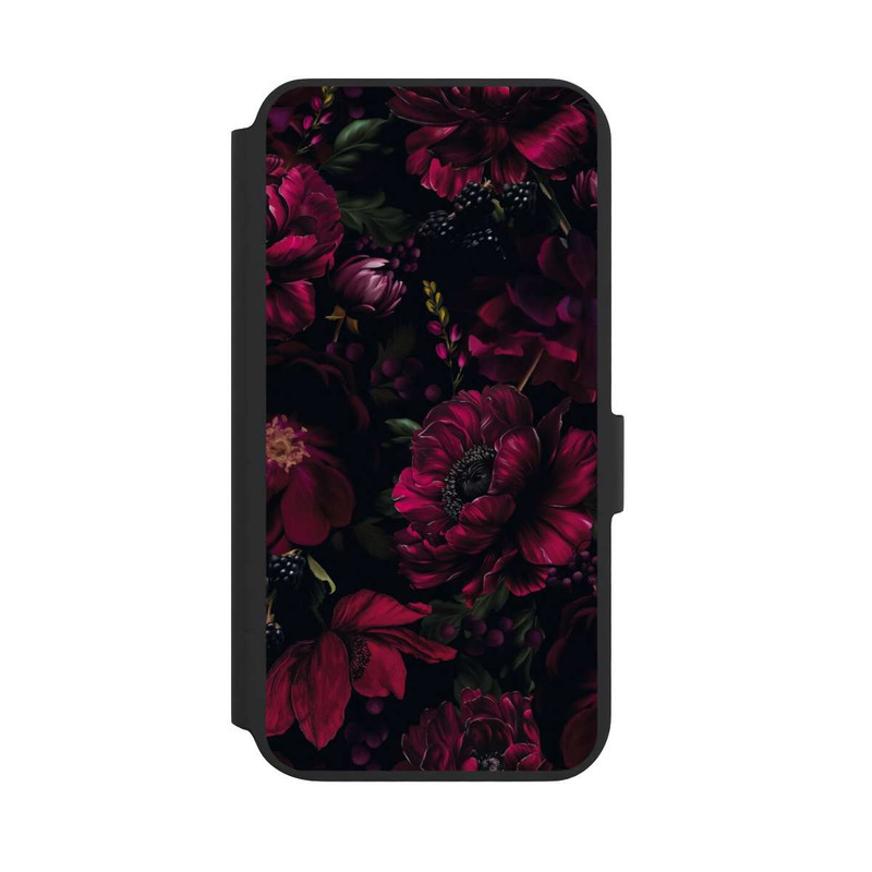 Galaxy S22 + NIVOflip Dunkle Rote Blumen Liebe