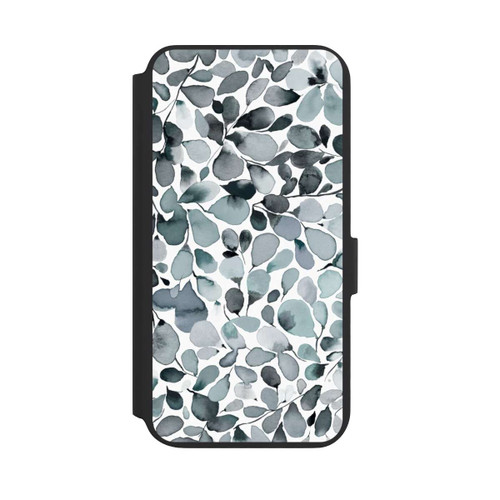Samsung Galaxy S22+ NIVOflip Eukalyptus Aquarell Blätter Grau