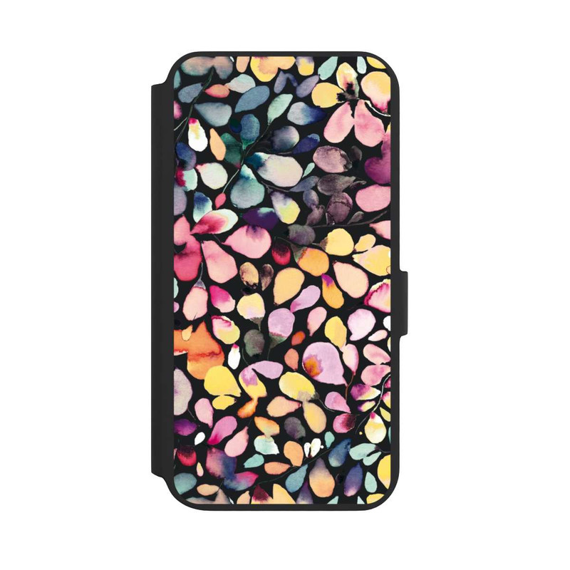 Galaxy S22 + NIVOflip Eukalyptus Aquarellblätter Schwarz