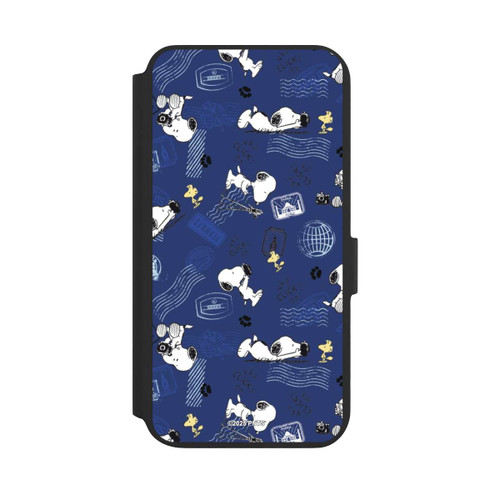 Samsung Galaxy S22+ NIVOflip Peanuts Travel Stamps Pattern Blue