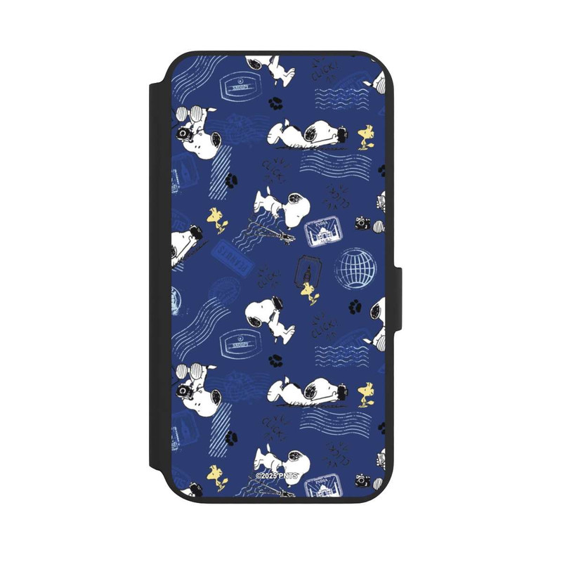 Galaxy S22 + NIVOflip Peanuts Travel Stamps Pattern Blue