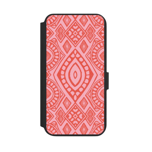 Samsung Galaxy S22+ NIVOflip Boho Geometric Intricate Tribal Design in Shades of Pink
