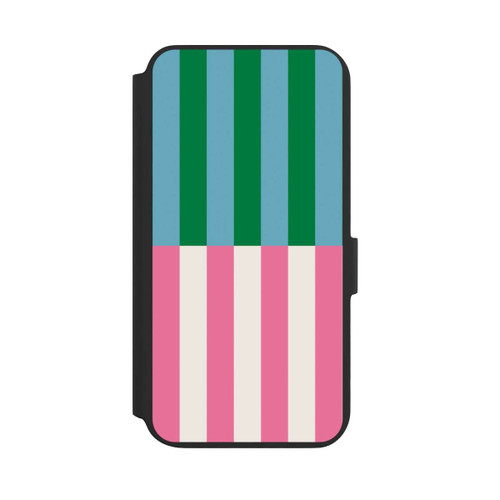 Samsung Galaxy S22+ NIVOflip Streifenmuster Grün Rosa