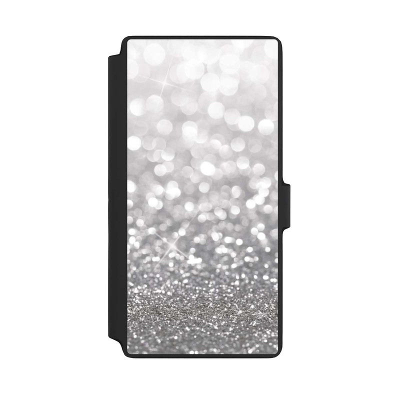 Galaxy S22 Ultra NIVOflip Pluie de Paillettes Argentées Look