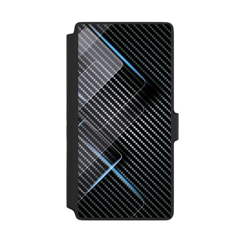 Samsung Galaxy S22 Ultra NIVOflip Blaue Linien auf Karbon