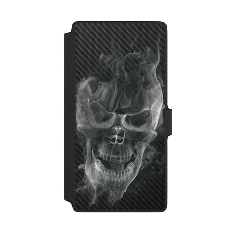 Galaxy S22 Ultra NIVOflip rauchender Totenkopf Carbon