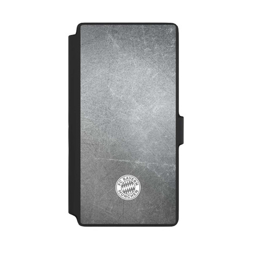 Samsung Galaxy S22 Ultra NIVOflip Klassisches FCB Logo Klein - Weiß auf Metalllook