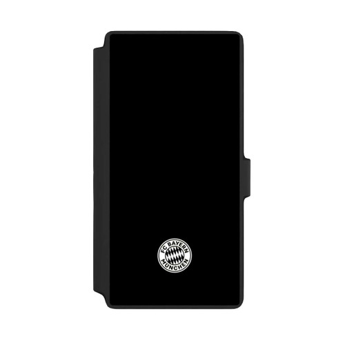 Samsung Galaxy S22 Ultra NIVOflip Klassisches FCB Logo Klein - Weiß auf Schwarz