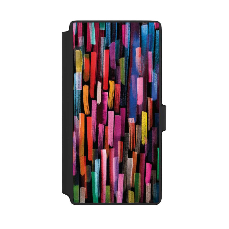 Galaxy S22 Ultra NIVOflip Coups De Pinceaux Colorés Noir