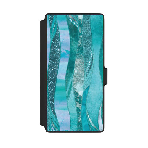 Samsung Galaxy S22 Ultra NIVOflip glamouröser Glitzerlook blau