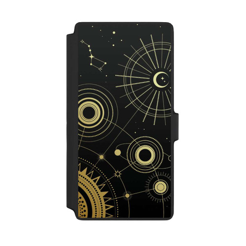 Samsung Galaxy S22 Ultra NIVOflip Schwarzer und goldener Look Abstrakt