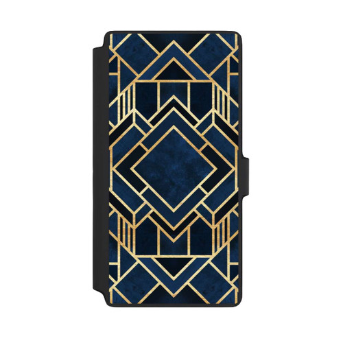 Samsung Galaxy S22 Ultra NIVOflip Kunst Deko Blau Golddruck