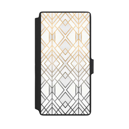 Samsung Galaxy S22 Ultra NIVOflip Gold und Grauer Geo Golddruck