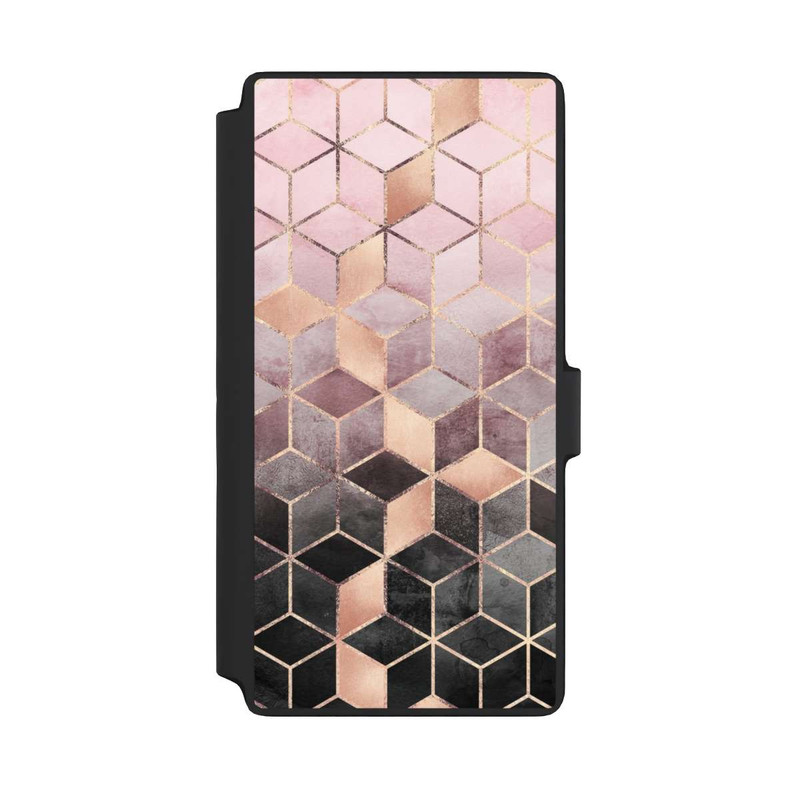 Galaxy S22 Ultra NIVOflip Imprimé Cubes Dégradés Gris Rose