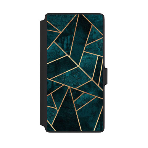 Samsung Galaxy S22 Ultra NIVOflip Tief Blaugrün Stein Gold Druck