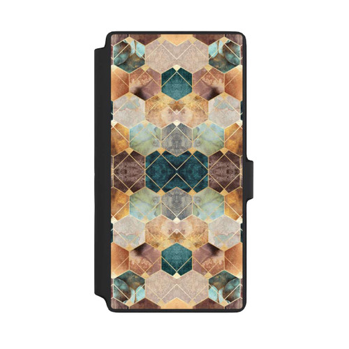 Samsung Galaxy S22 Ultra NIVOflip Naturfarbene Sechsecke und Diamanten