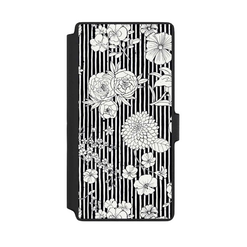 Samsung Galaxy S22 Ultra NIVOflip Blumen und Streifen Schwarz und Weiß