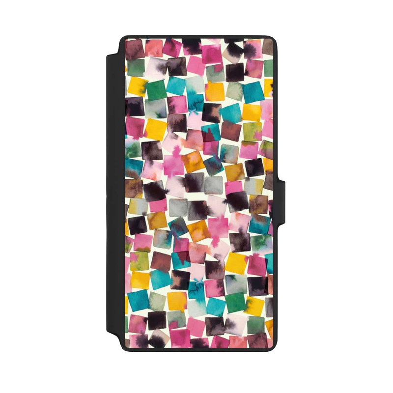 Galaxy S22 Ultra NIVOflip Plaids Géométriques Aquarelle Rose