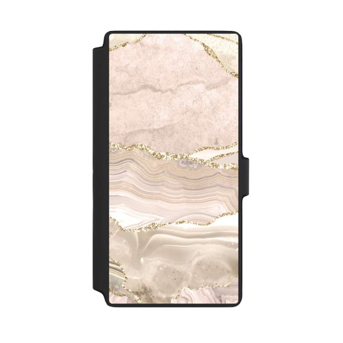 Samsung Galaxy S22 Ultra NIVOflip Marmor rosa-goldene Streifen