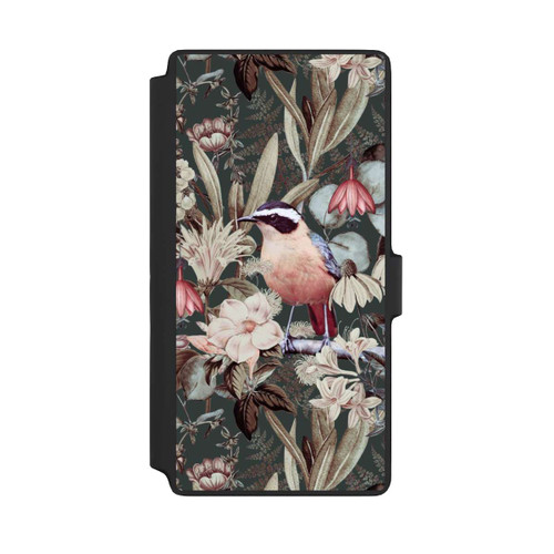 Samsung Galaxy S22 Ultra NIVOflip Orangefarbener Vogel im Vintage Blumenmuster