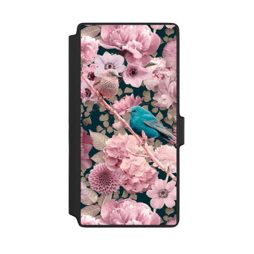 Samsung Galaxy S22 Ultra NIVOflip Spatzen im rosa Blumenmuster
