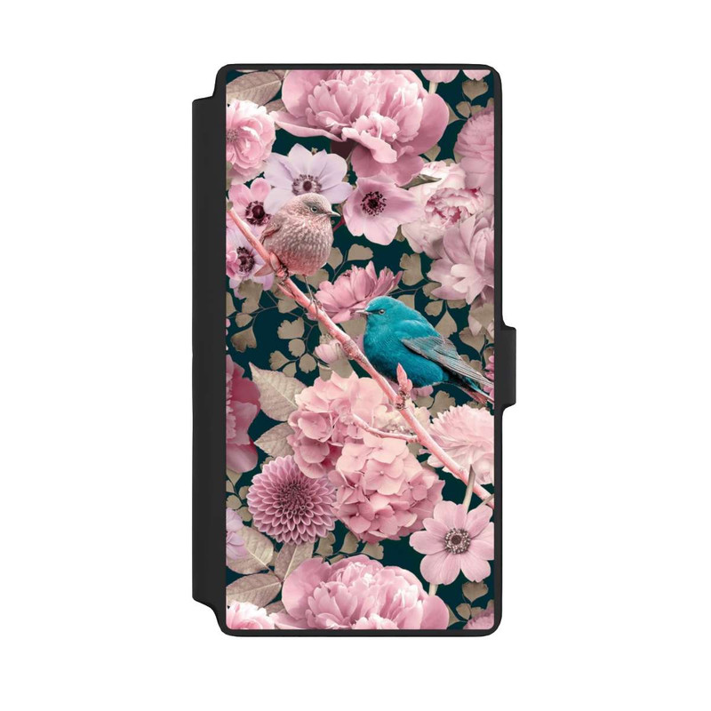 Galaxy S22 Ultra NIVOflip Moineaux à motif de fleurs roses