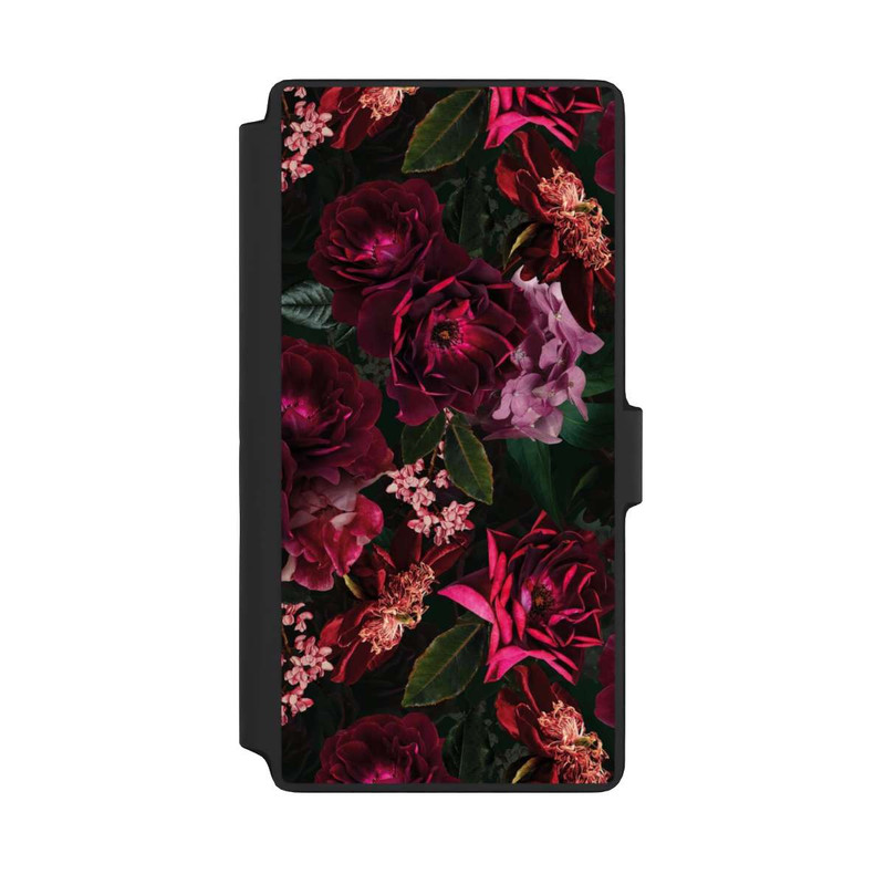 Galaxy S22 Ultra NIVOflip Fleurs rouge foncé et roses