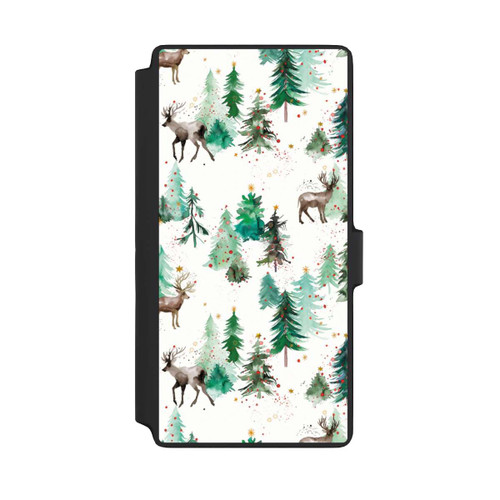 Samsung Galaxy S22 Ultra NIVOflip Hirsche und Winterweihnachtsbäume