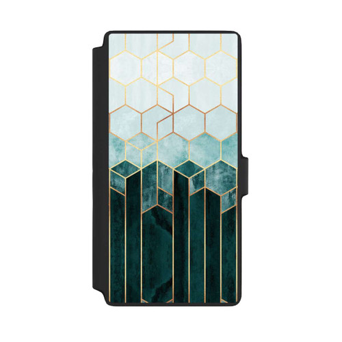 Samsung Galaxy S22 Ultra NIVOflip Blaugrüne Sechsecke