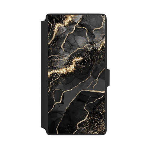 Samsung Galaxy S22 Ultra NIVOflip Look Spirales de Marbre Sombre &amp; Or