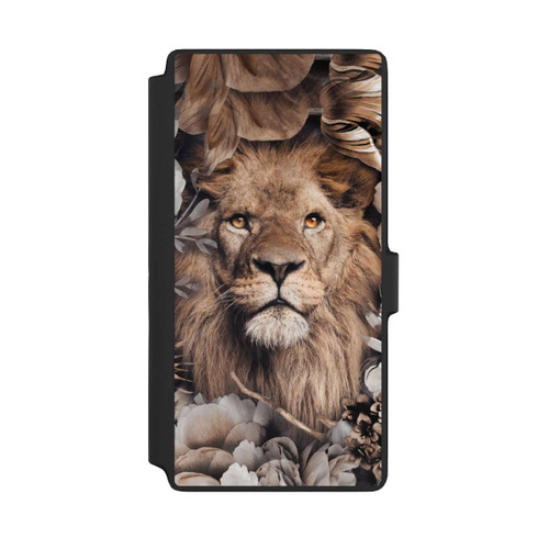 Samsung Galaxy S22 Ultra NIVOflip Löwe Blumenrahmen Beige