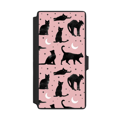 Samsung Galaxy S22 Ultra NIVOflip Katzen und Mond auf Rosa