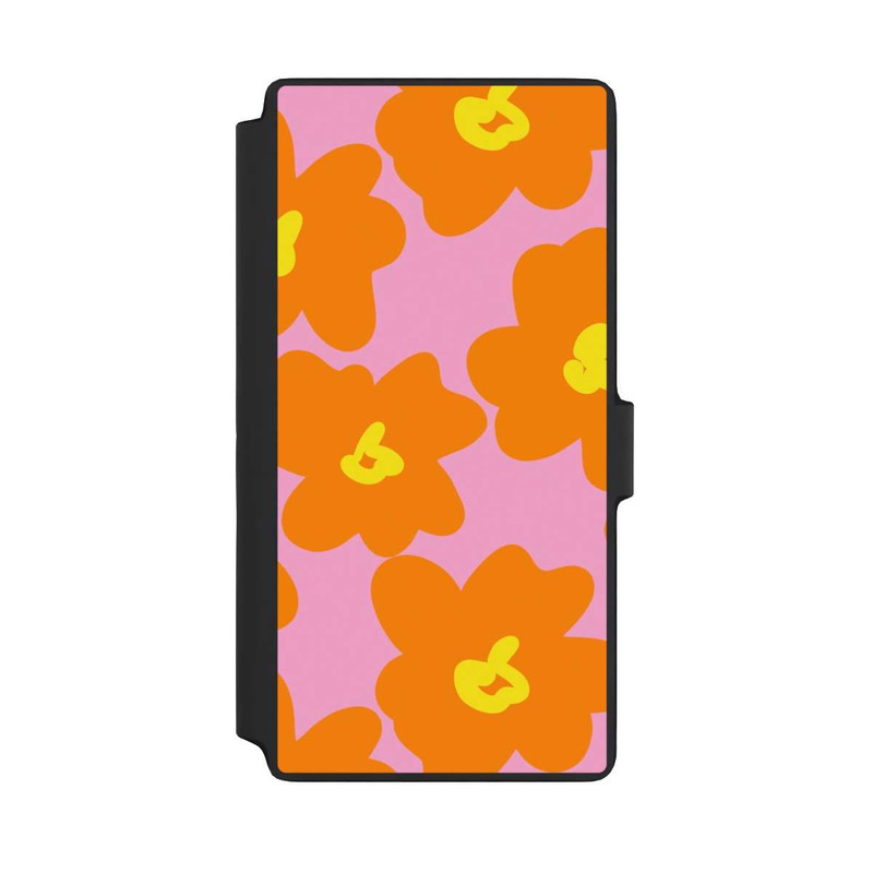 Galaxy S22 Ultra NIVOflip Retro floral pattern pink and orange