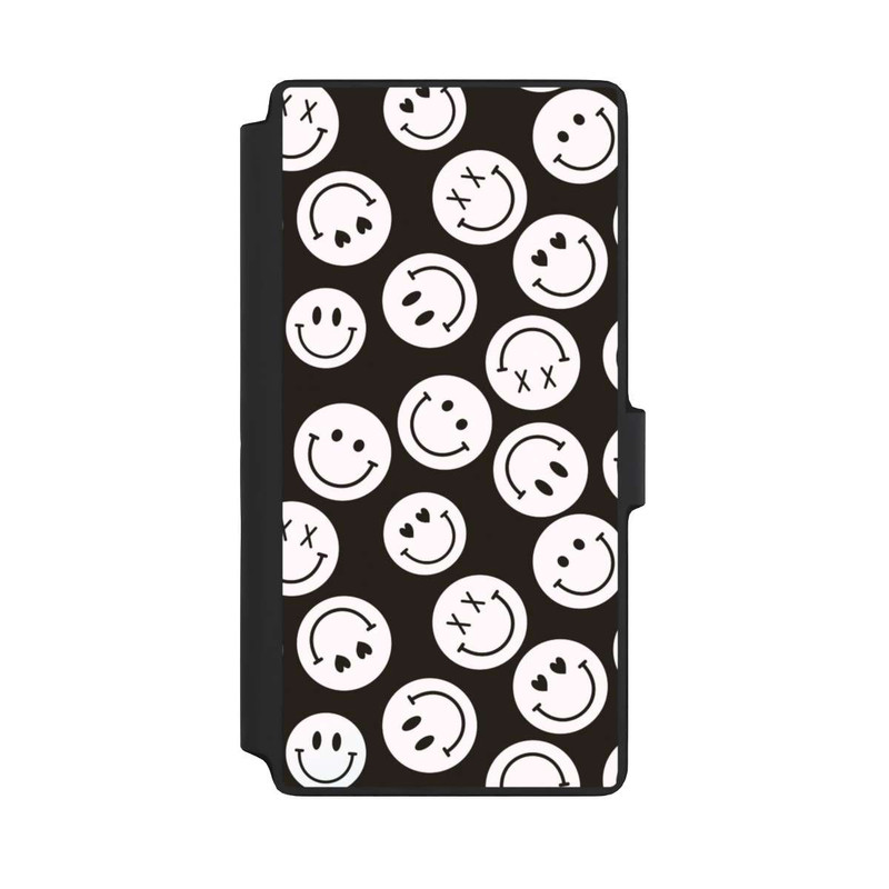 Galaxy S22 Ultra NIVOflip Smiles Emotes Pattern Black And White