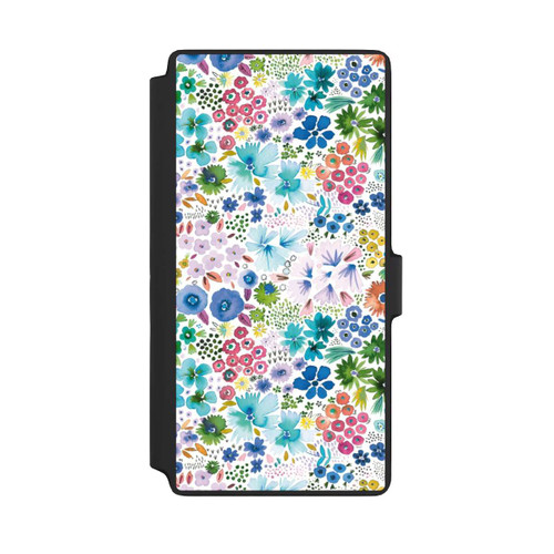 Samsung Galaxy S22 Ultra NIVOflip Kunstvolle kleine Frühlingsblumen blau