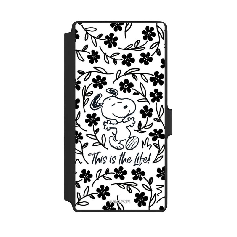 Galaxy S22 Ultra NIVOflip Snoopy This Is The Life Noir & Blanc