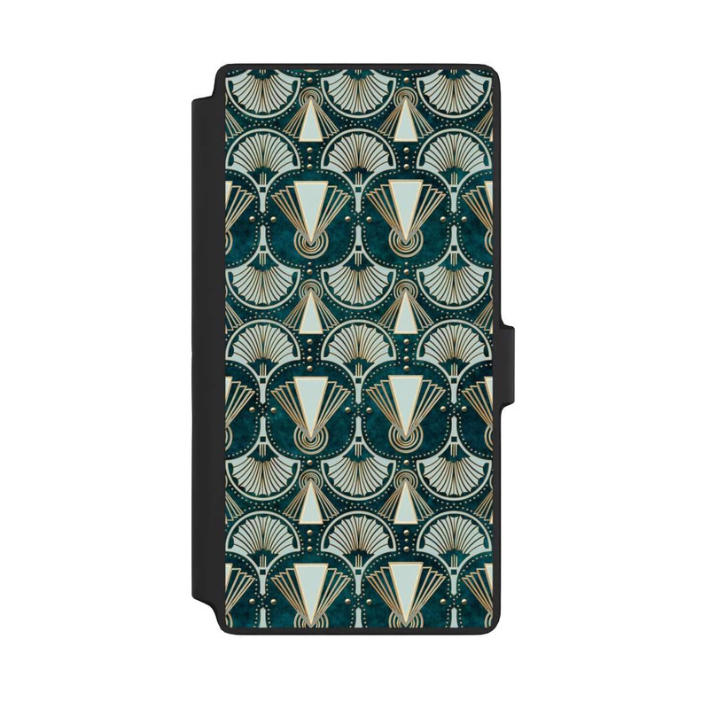 Galaxy S22 Ultra NIVOflip Art Deco Green Pattern