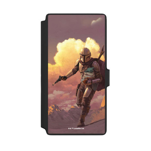 Samsung Galaxy S22 Ultra NIVOflip Les nuages ​​du coucher du soleil Mandalorien et Grogu