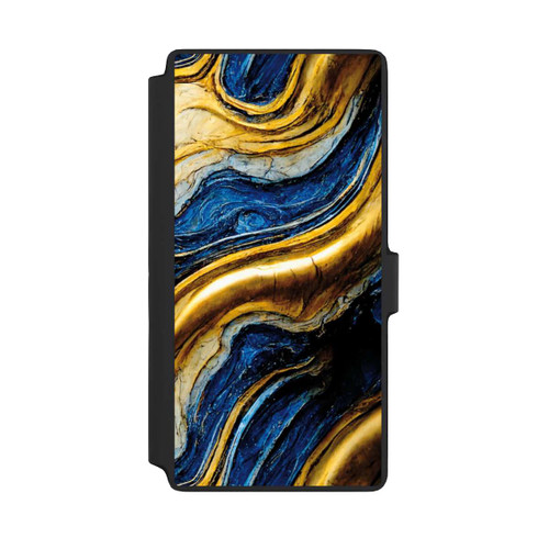 Samsung Galaxy S22 Ultra NIVOflip Struktur im Royalblau- und Gold-Look