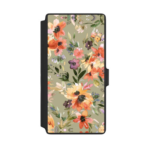 Samsung Galaxy S22 Ultra NIVOflip Malerische tropische Blumen Salbeigrün