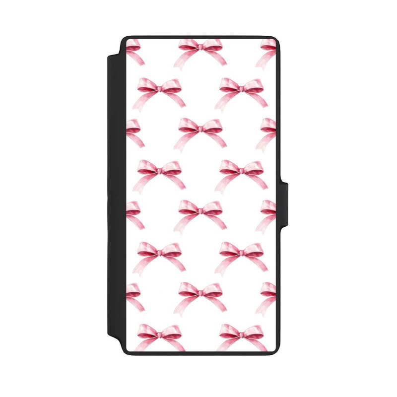 Galaxy S22 Ultra NIVOflip Motif Nœud Rose sur Fond Blanc