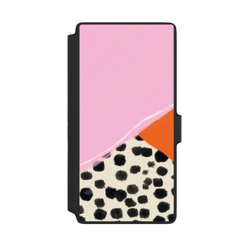 Galaxy S22 Ultra NIVOflip Rosa und Orange Gepunkteter Hintergrund