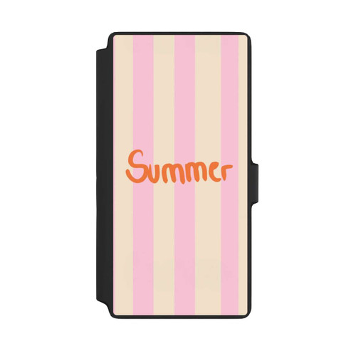 Samsung Galaxy S22 Ultra NIVOflip Summer- Rosa und Orange Streifen Hintergrund