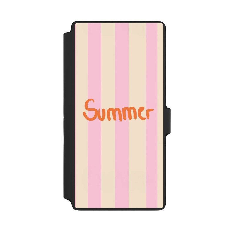 Galaxy S22 Ultra NIVOflip Summer- Rosa und Orange Streifen Hintergrund