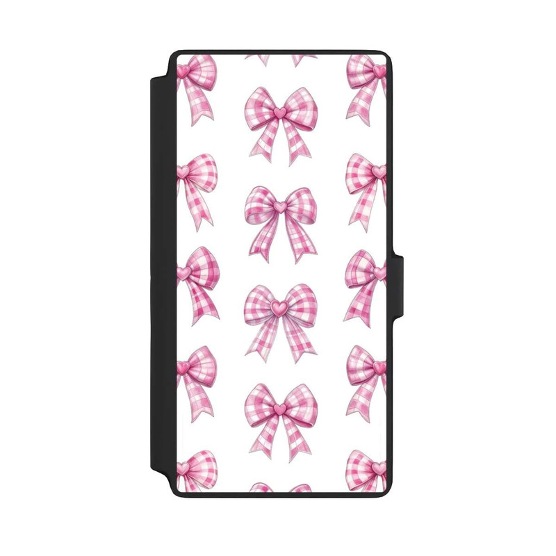 Galaxy S22 Ultra NIVOflip Pink Gingham Hearts and Bows