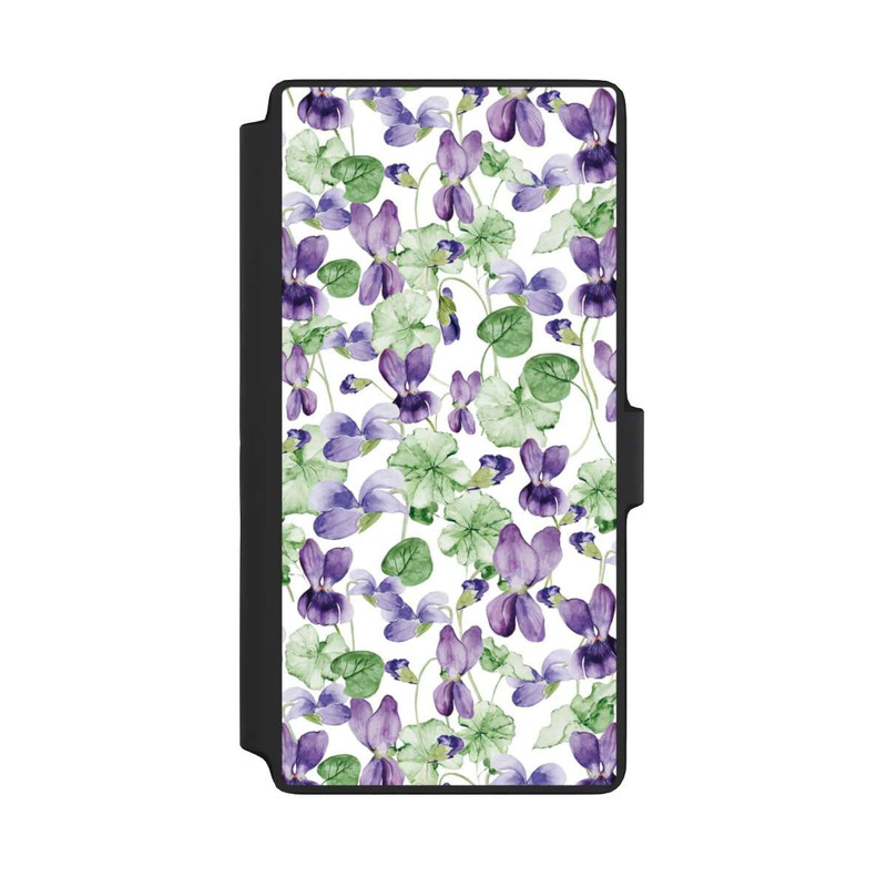 Galaxy S22 Ultra NIVOflip Purple Wildflowers Pattern Watercolor