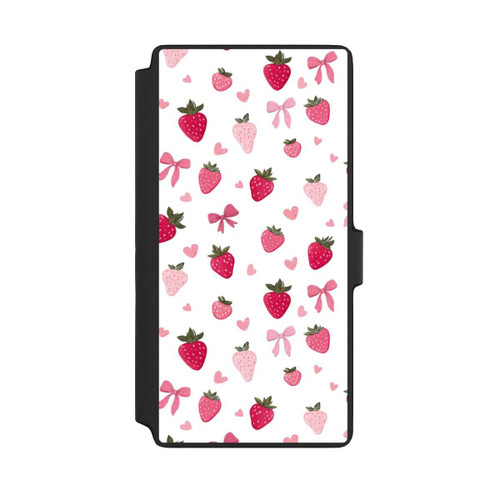 Samsung Galaxy S22 Ultra NIVOflip Erdbeer Herz Schleifen Muster Pink