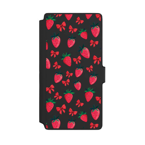 Samsung Galaxy S22 Ultra NIVOflip Strawberry Heart Ribbon Pattern Transparent