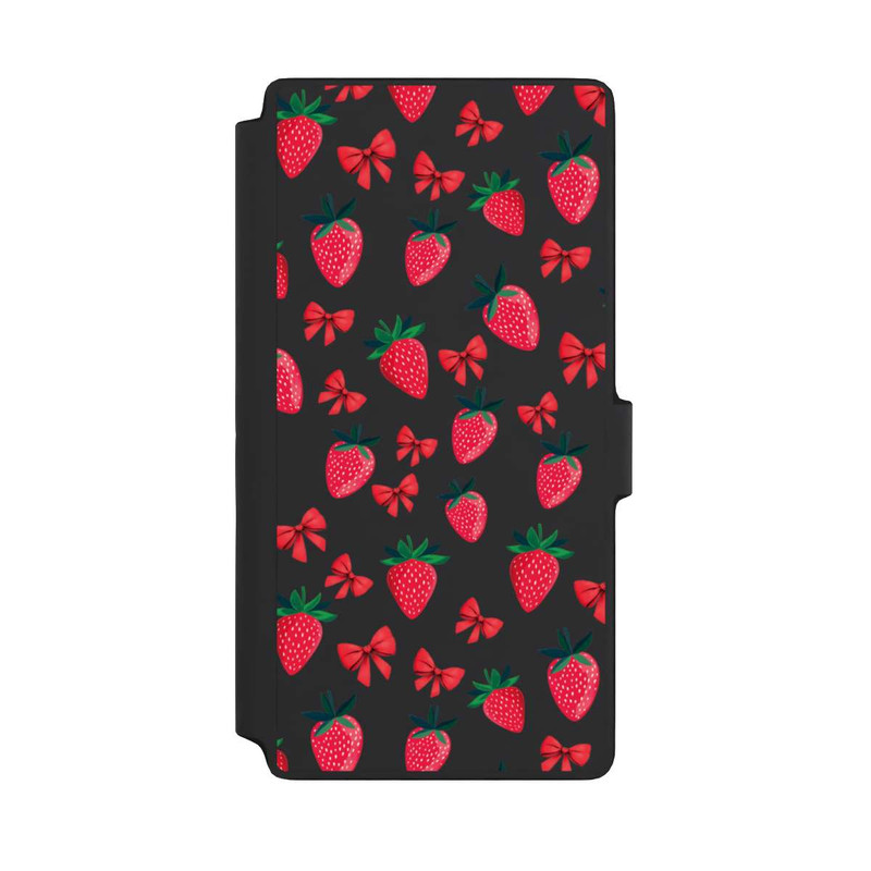 Galaxy S22 Ultra NIVOflip Strawberry Heart Ribbon Pattern Transparent
