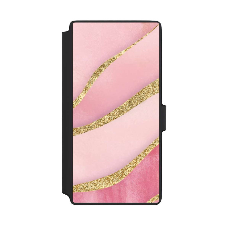 Galaxy S22 Ultra NIVOflip Pink Marble Goldprint Stripes